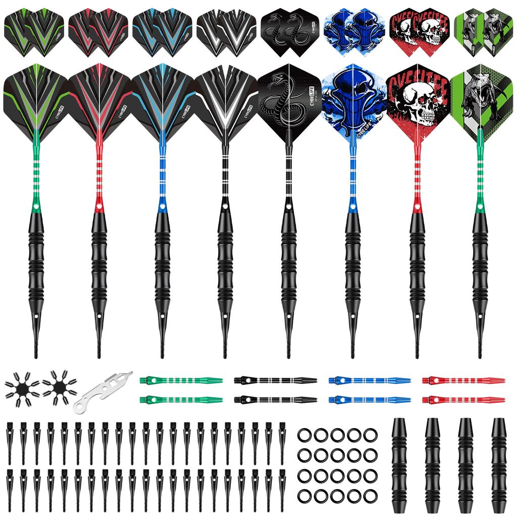 CyeeLife Plastic Soft Darts, 12-Piece Set, 20g Professional Soft Darts for Electronic Dartboards