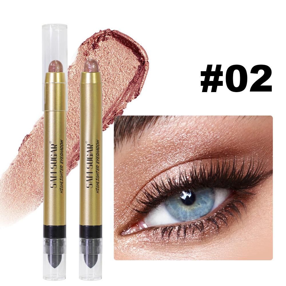 Two in One Metallic Eyeshadow Lip Gloss Waterproof Makeup Crayon High Color Payoff Shimmer Matte Dual Tip Beauty Pen
