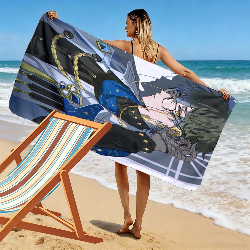 Nijisanji En Luxiem 2D Flat Print Beach Towel, Large Soft Quick Dry Towel for Beach Camping SwimmingDSTJ0925236