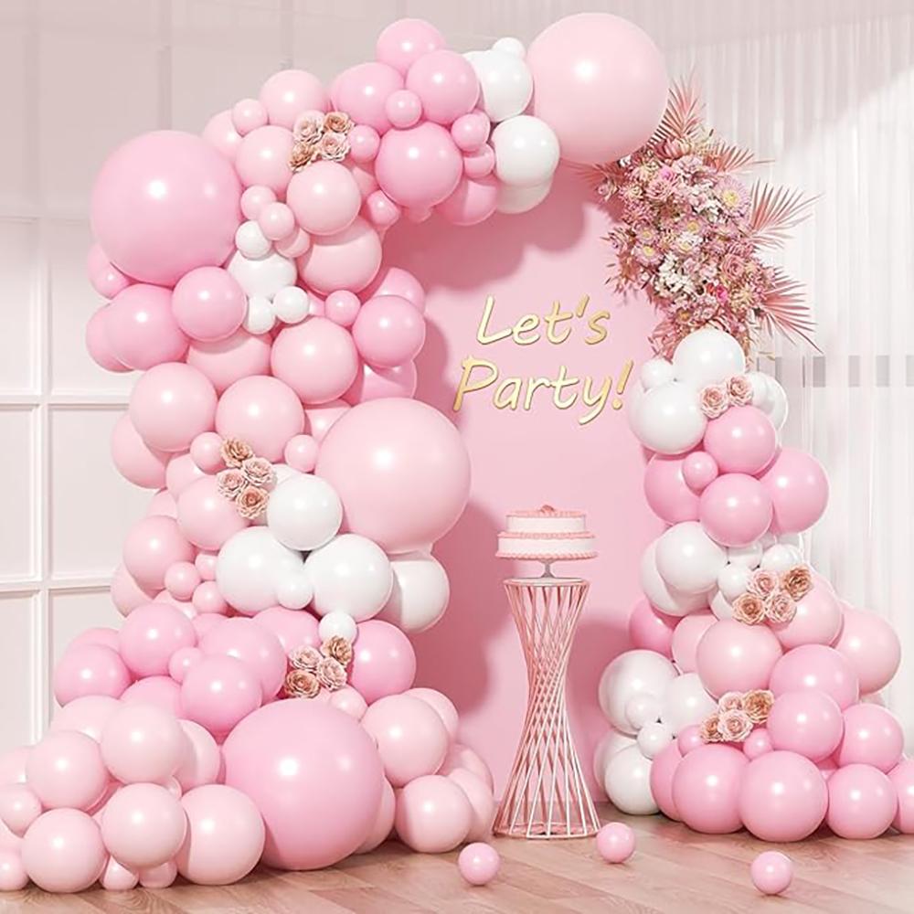 Pastel Pink Balloons Garland Baby Pink White Balloon Arch Kit Baby Shower Gender Reveal Birthday Party Wedding Decoration Globos