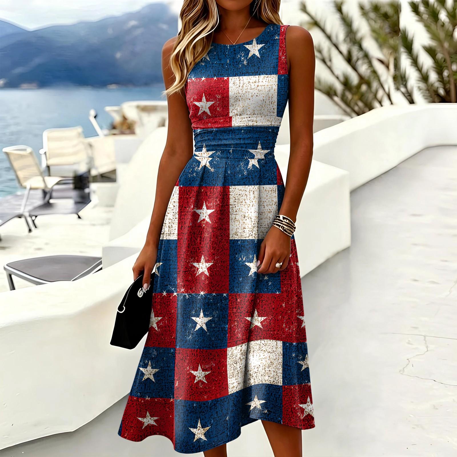

Sleeveless Casual Dress with Round Neckline Lightweight Fabric Comfortable Fit Suitable for Daily Wear and Various Occasions S красный