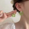 Summer Small Fresh Green Square Earrings, Annual Temperament Design, Sensual Stud Earrings, Earrings