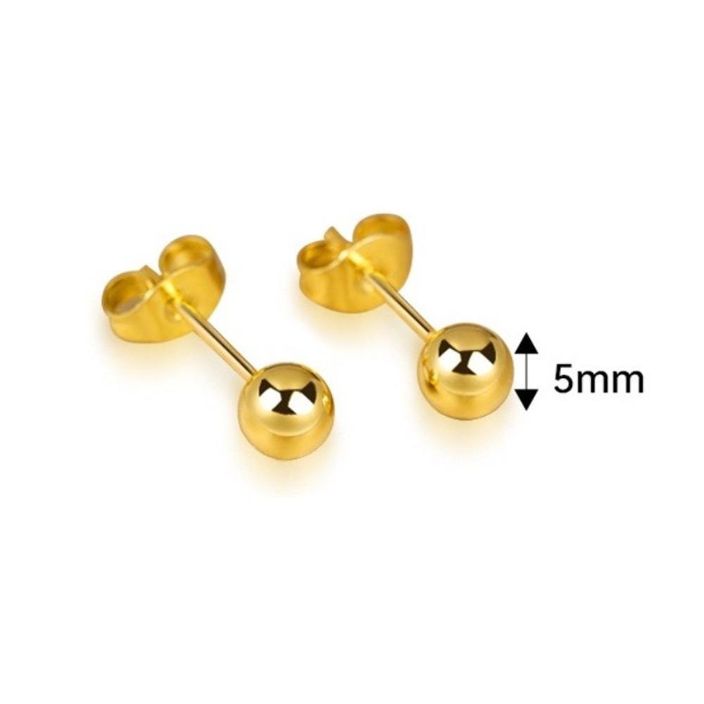 Mode Runda Örhängen Liten Storlek Guldörhängen Stålben Spik för Män Kvinnor