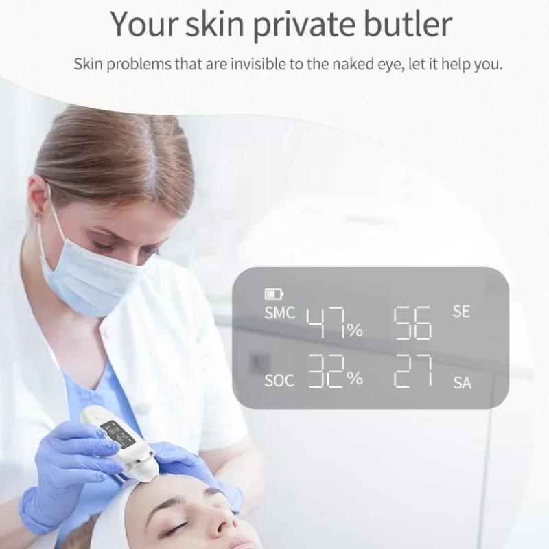 Multifunctional Skin Analyzer Digital Display Skin Moisture Detector Facial Water and Oil Intelligent Detection Pen Spa Monitor Skin Problems Detect