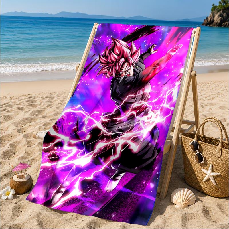 Asciugamano da Spiaggia con Disegno di Anime di Draghi, Asciugamano da Spiaggia in Microfibra, Perfetto per Piscina, Spiaggia, Viaggi, Decorazioni per la Casa, Regali per Fan di Feste in Spiaggia