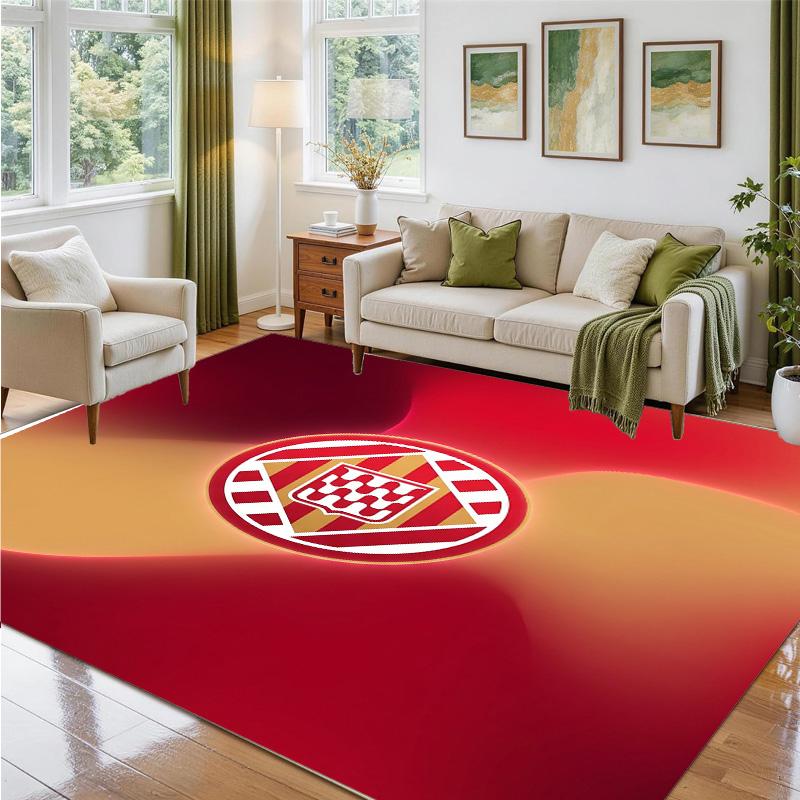 Girona FC Design Crystal Velvet Rug Soft Decorative Mat for Bedroom Entrance