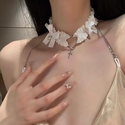 PU Leather Collar Cross Vintage Leather Necklace