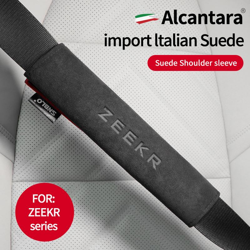 For ZEEKR 001 007 009 Seat Interior Accessories Car Safety Belt Cover Shoulder Alcantara Suede Protector Styling 2024 2023 2022