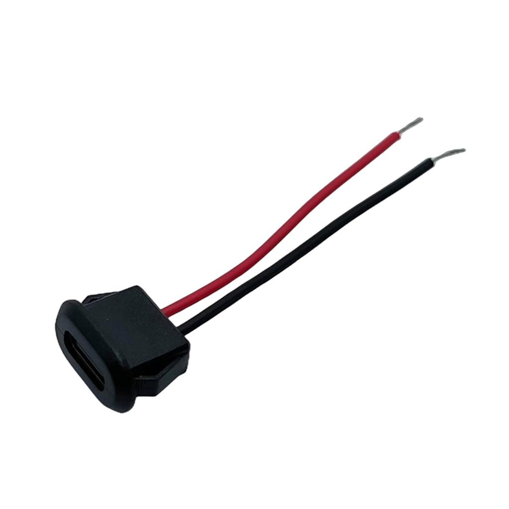 1PX5 2 Pin USB Connector Type-C Female with PH 2.0 Terminal Type C High Current Fast Charging Jack Port W/ Welding Wire