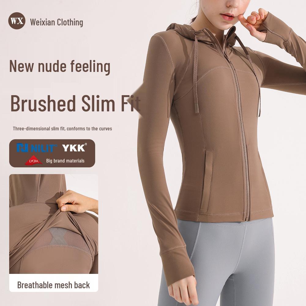 

Women s Quick-Dry Slim Fit Hooded Yoga Jacket Small