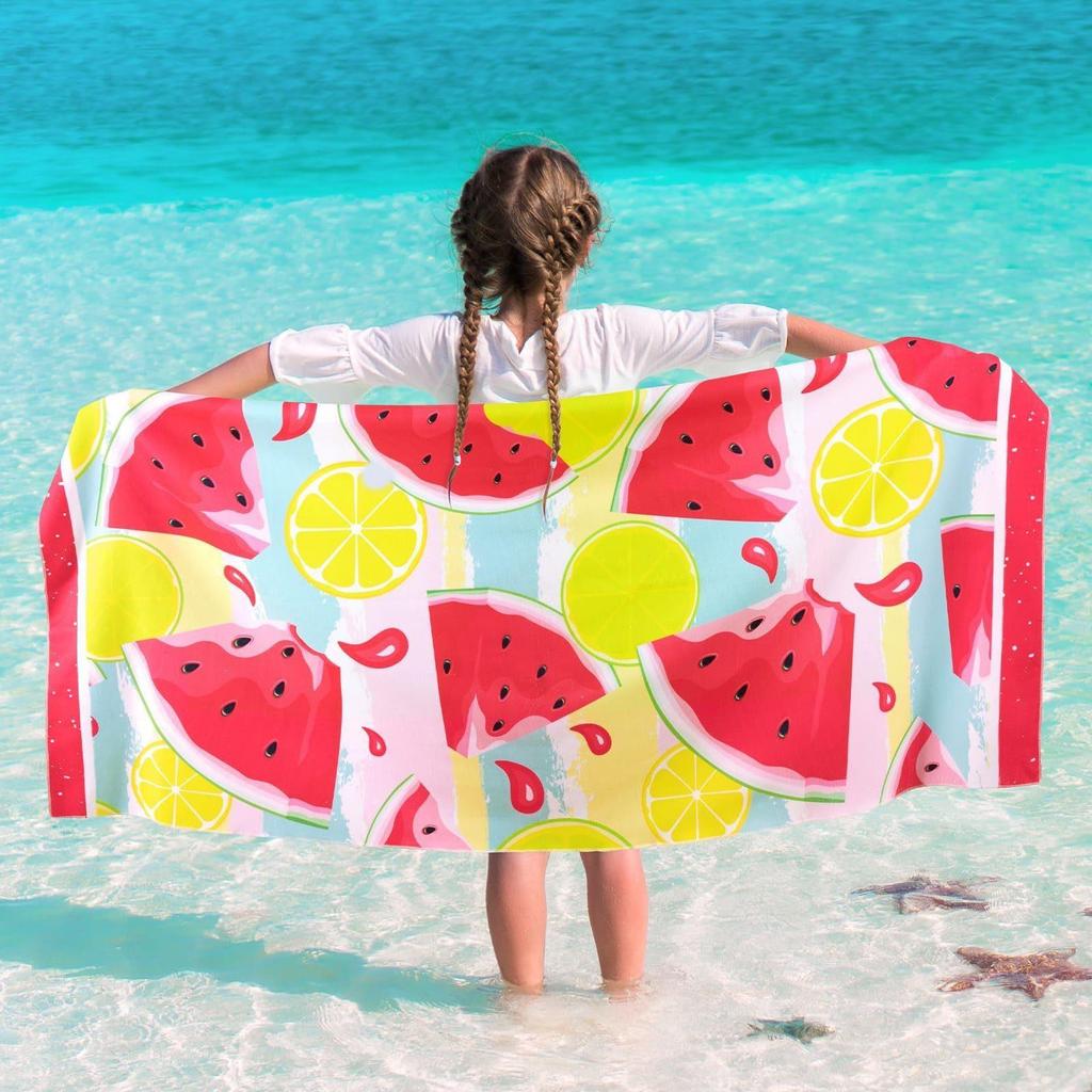 Seaside Resort Quick-Dry Pink Dinosaur Kids' Beach Towel