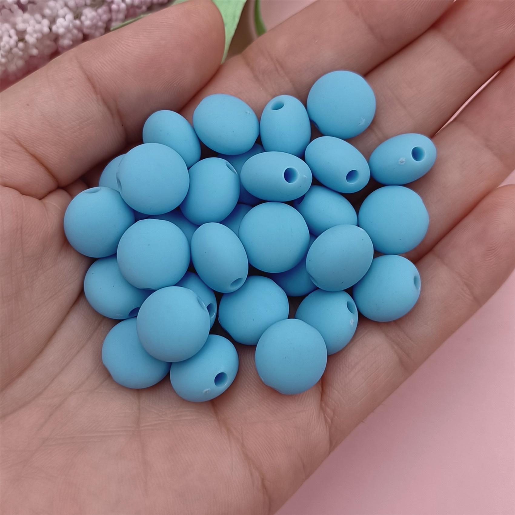 

DIY сплошной цвет ожерелье браслет ручной работы 12 мм резиновые плоские круглые бусины модные 30 шт. бисерный материал ювелирные аксессуары синий