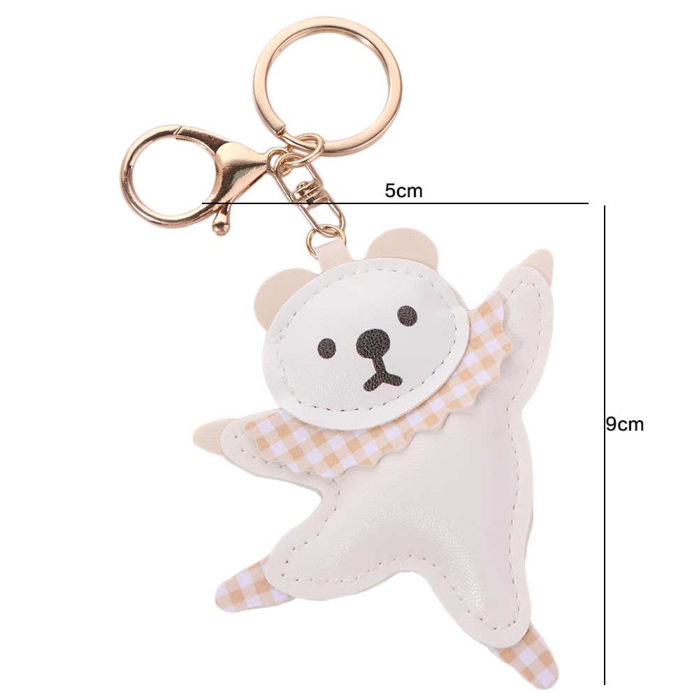 Bag Pendant Ballet Bear Keychain Animal Car Keyring Fashion PU Bear Pendant  Students