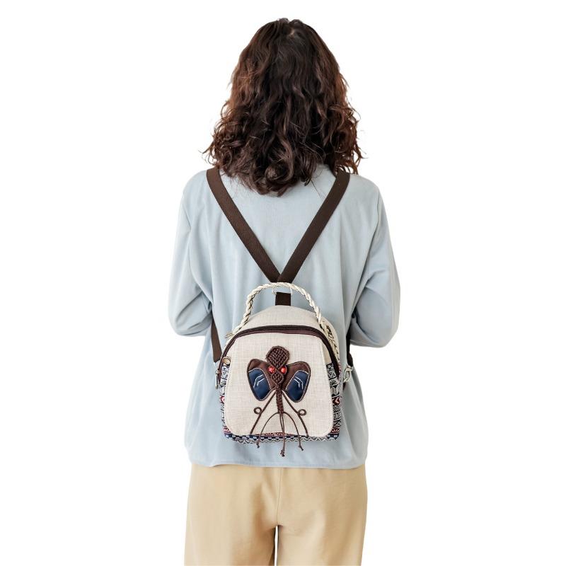 Ethnic-style Handbag, Casual Crossbody Bag, Large-capacity Artistic, Lightweight Single-shoulder Backpack, Women's Bag