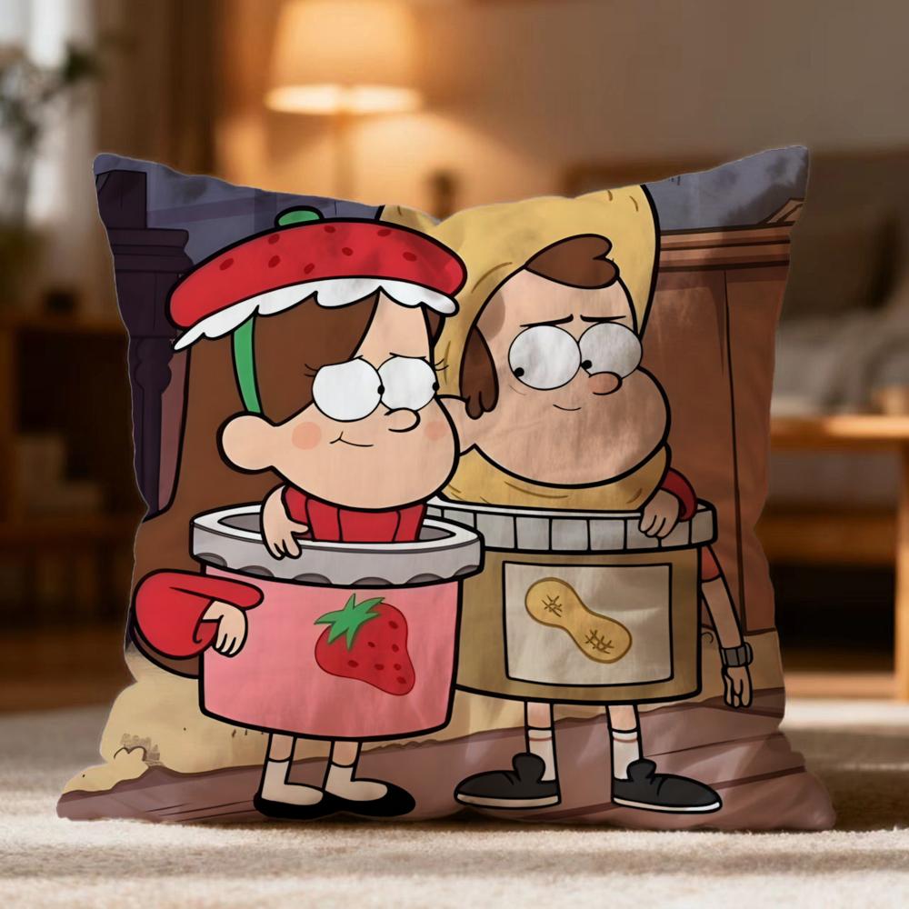 Hot GGravity Fallses Cushion Cover Soft Washable Pillow Case Multi-Scene for Couch Bed Travel Office Use