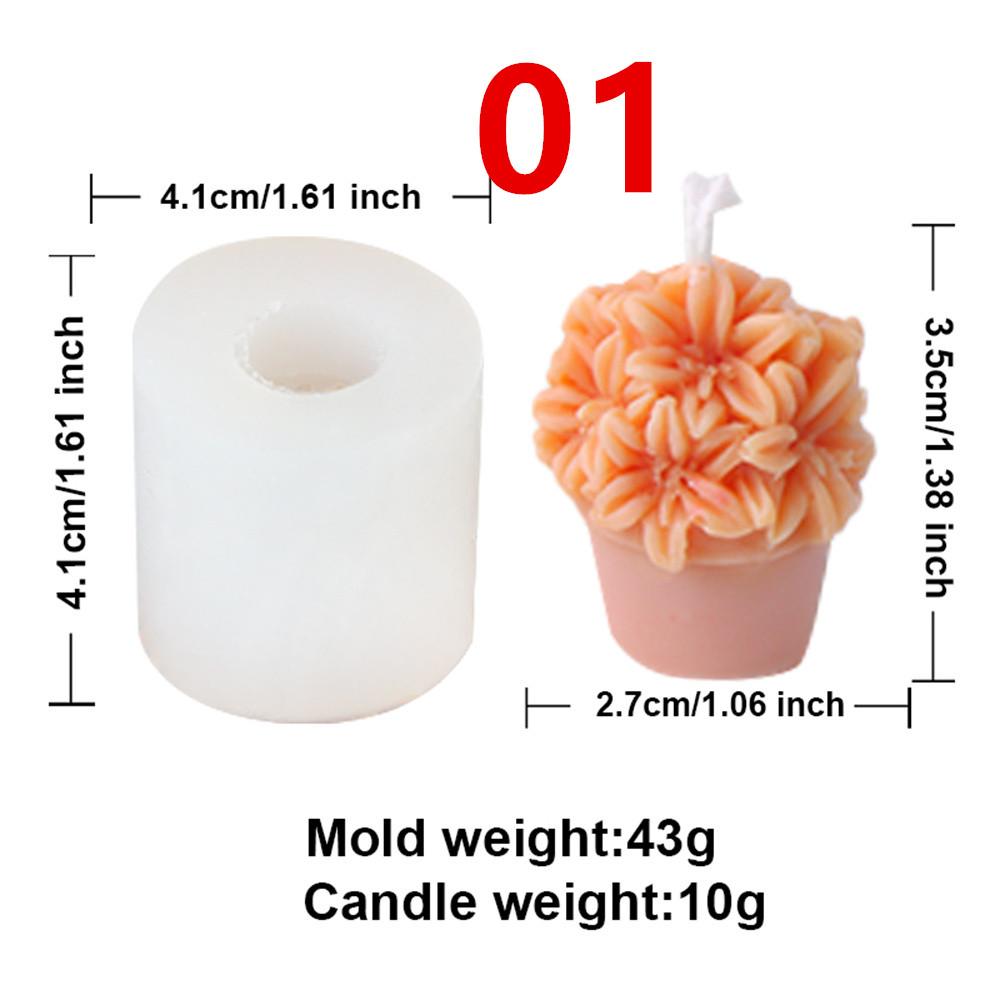 3D Flower Pot Rose Lily Tulip Bouquet Candle Silicone Mold DIY Aromatherapy Plaster Resin Molds Wedding Decor Valentine Day Gift