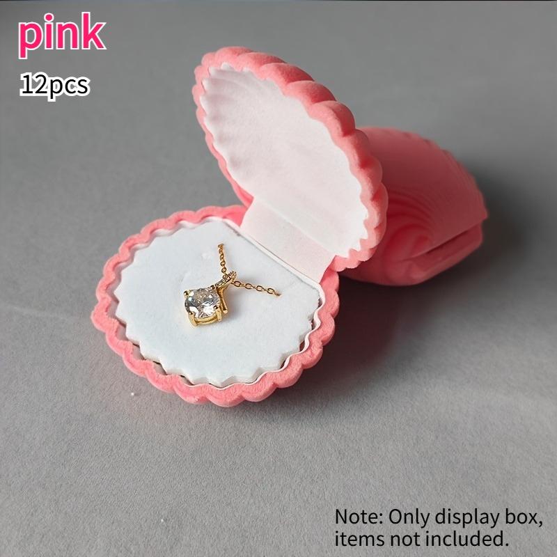12pcs Shell Velvet Jewelry Gift Boxes Packaging Box Multi-Colors Necklace and Earring Jewelrys Pendant Organizer Display Cases