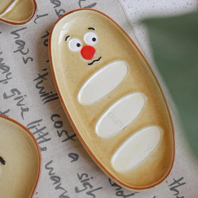 Creatieve Vierkante Keramische Borden Schattig Afternoon Tea Snack Dessertbord Thuis Ontbijt Fruit Sandwichbord Uniek Servies