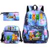 Large Capacity Schoolbag with Shoulder Strap; Student Three-piece Pencil Case Set
