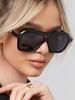 Retro Double Beam Large Frame Sunglasses For Women New Retro Fashion Brand Square Sun Glasses Eyeglasses Men