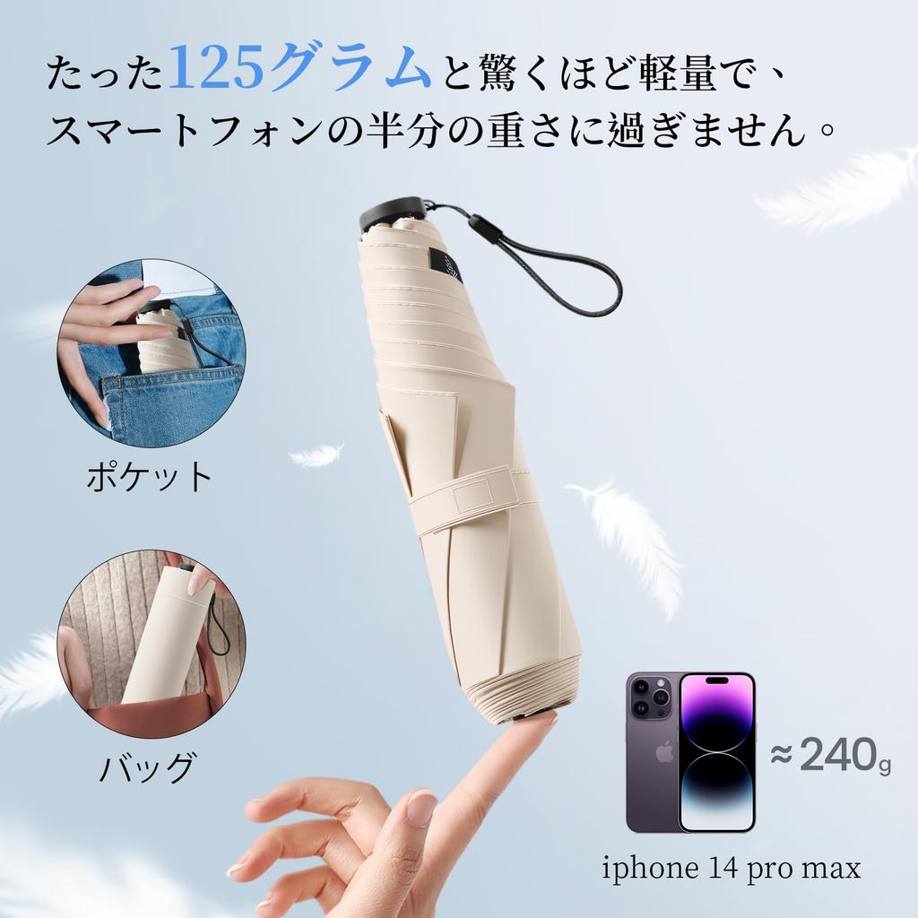 GOSO Folding Sun Sun and Rain 6 and Lightest Carbon Fiber Check Ultra Water UV Heat Wind 365 Days a Mini Perfect for the Rainy Unisex Gift Umbrella,