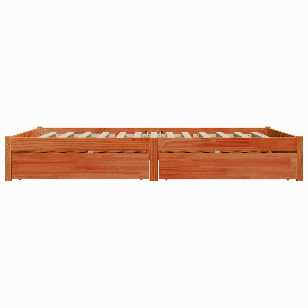 Bed Frame Wax Brown 120 x 200 cm Solid Pine Wood