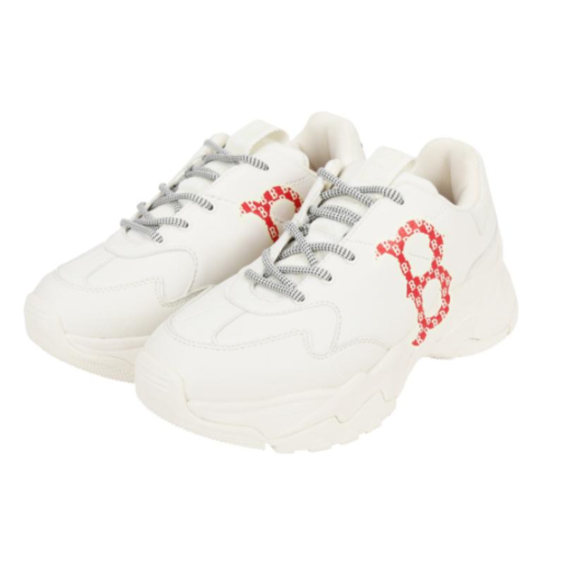 MLB Big Ball Chunky Anti-Slip And Wear-Resistant Lightweight Low-Top Chunky Sneakers Unisex White Red Sneakers 32SHCN011-43I