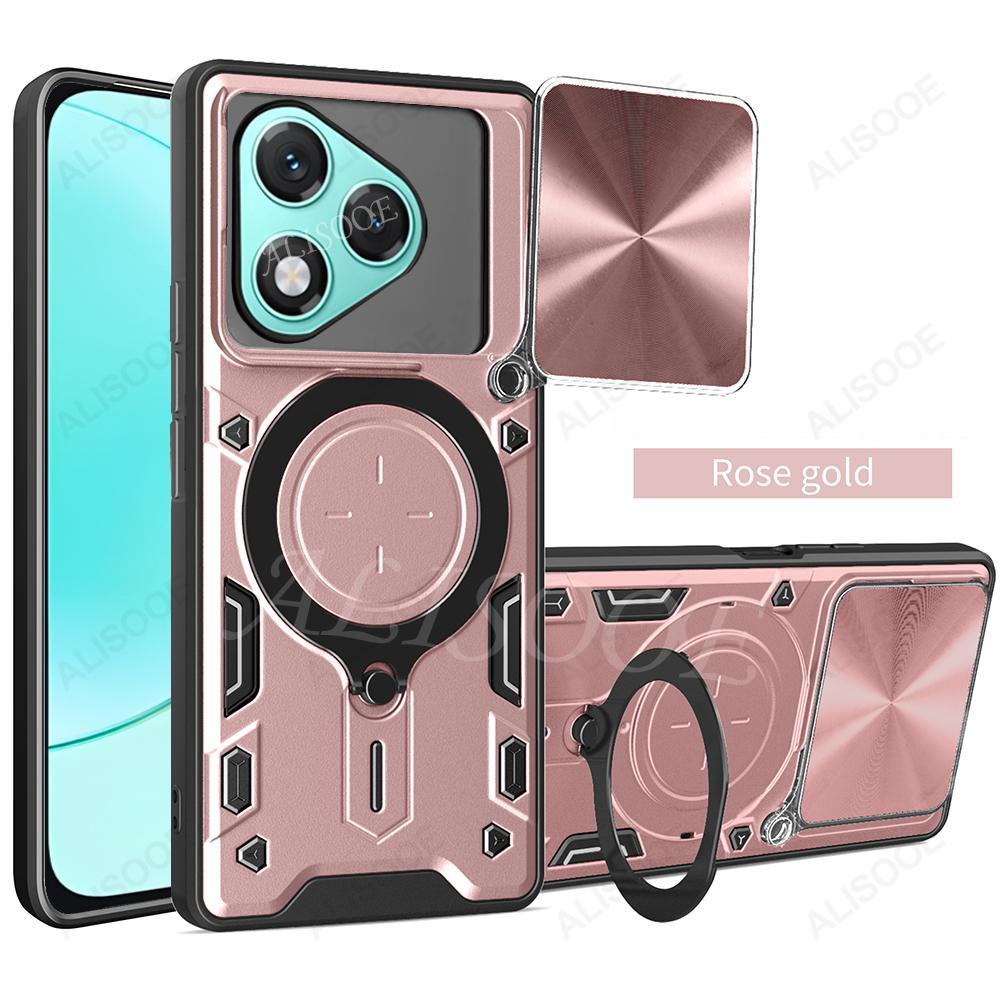 

Armor Shockproof Capa for Honor 400 Lite Case Magnetic Ring Stand Holder Protective Cover for Honor 400 Lite Fundas for Honor 400 Lite рожевий колір золота