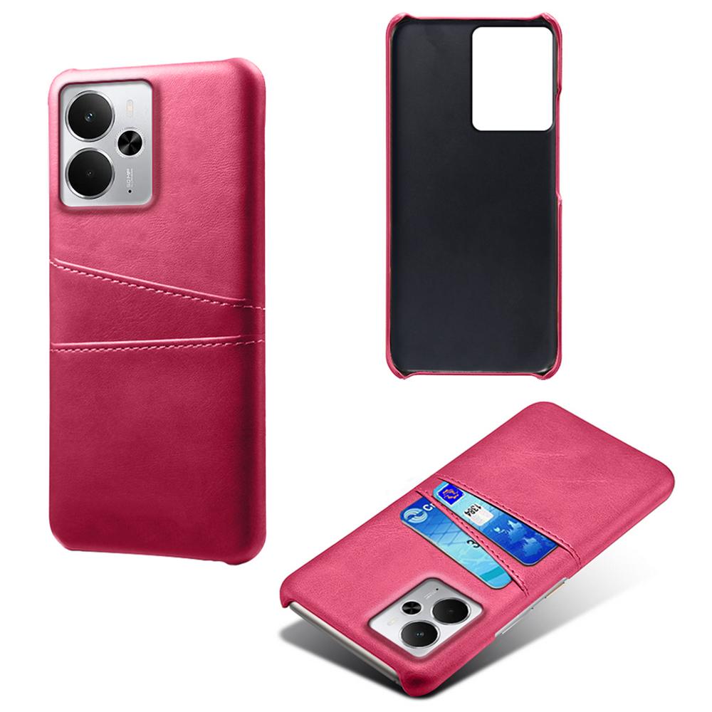 For Realme 14 5G Case Dual Card Slots PU Leather+Hard PC Phone Cover