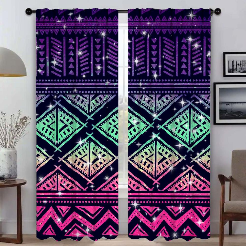 Aztec Curtains Child Room Shades Blackout Curtain for Room 2 Panel Tulle for Bedroom Partition Home Interior Curtains Living