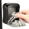 Aluminum Wall Mounted Key Lock Box 4 Digit Code Storage Safe Gray 11.5x9.5x3.9cm