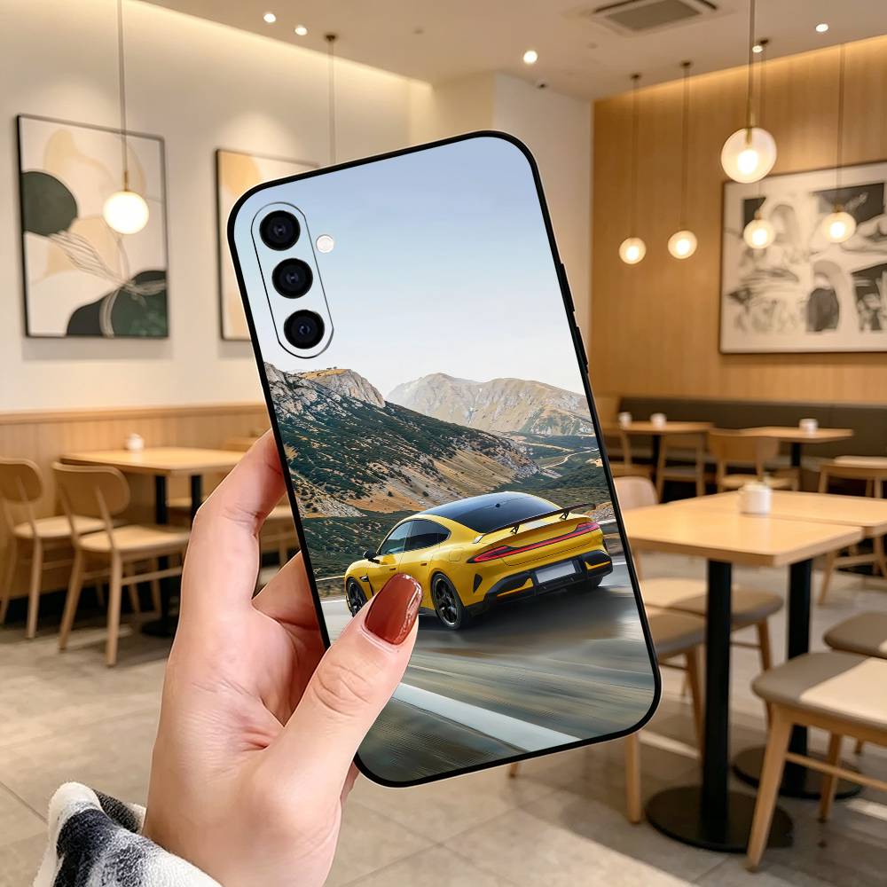 Ultra Sleek Car Su7  Phone Case Black Silicone Soft For Samsung Galaxy A73,A72,A71,A70,A53,A52,A51