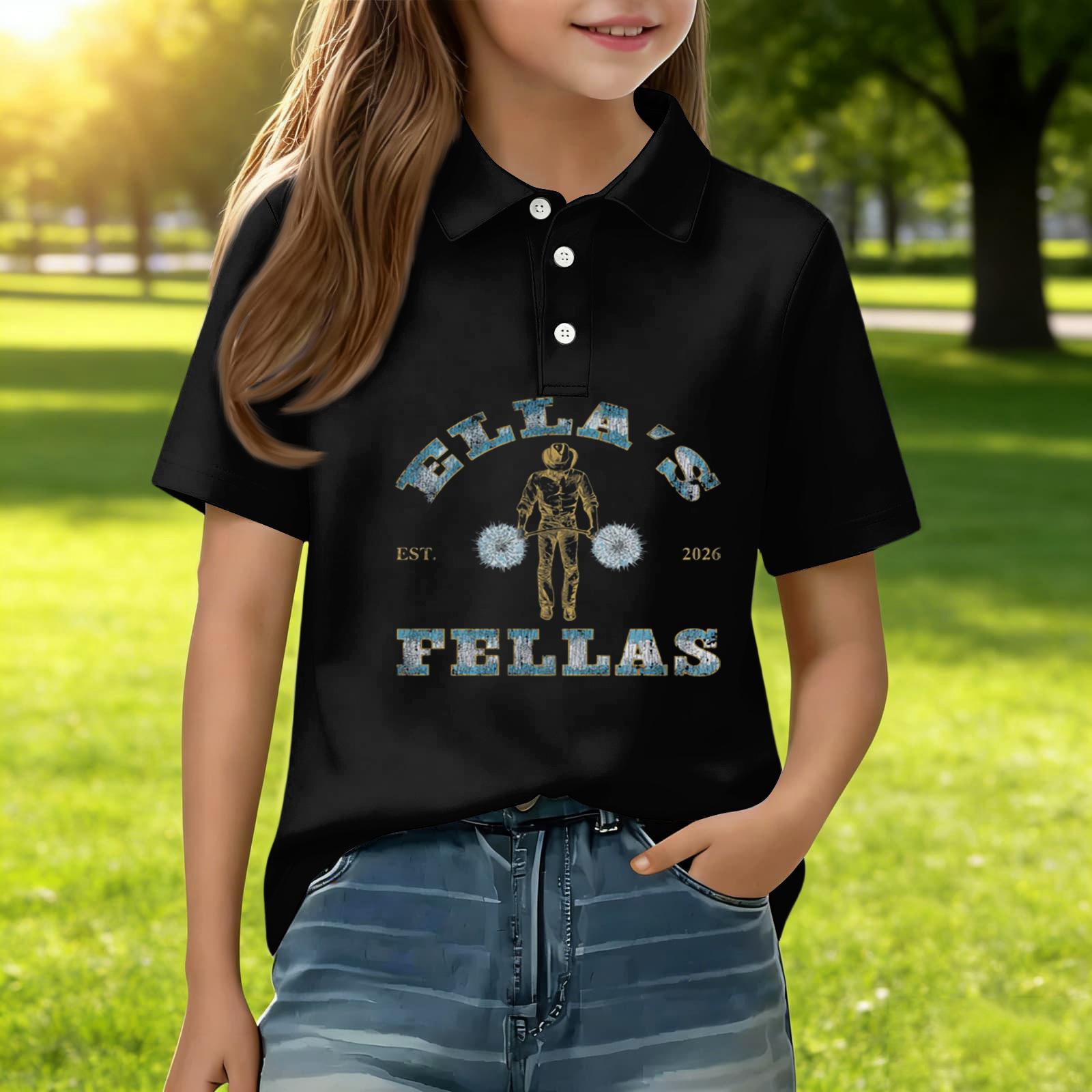 Children s Daily Casual Short-sleeved Print Tops T-shirts Shirts 110 чёрный