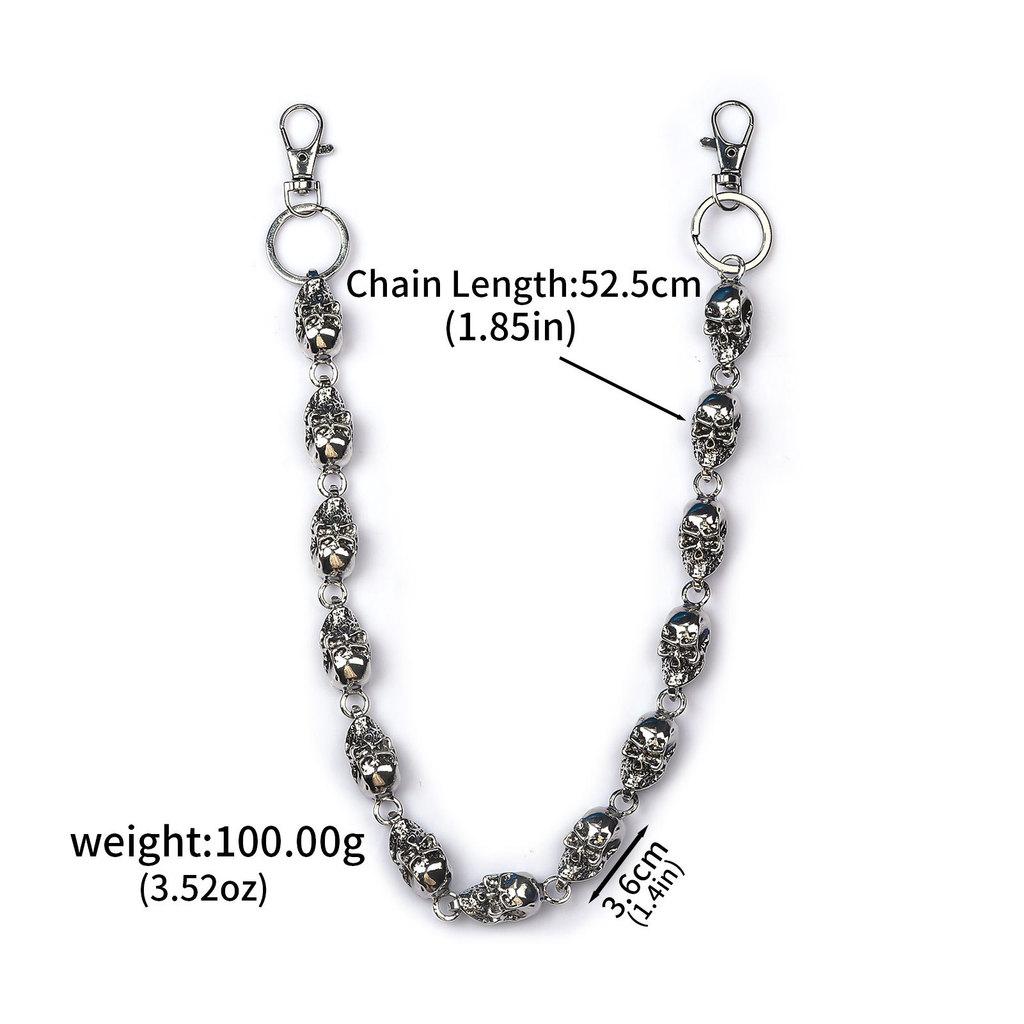 Dark Skull Metal Waist Chain With Punk Elements For Men Women Casual Wear