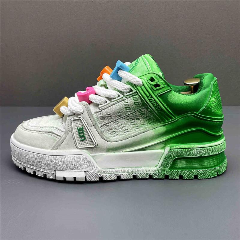 Fashion New Fashion Designer Men's Lace Up Two Tone Mixed Patchwork Causal Shoes Flats Male Walking Sneakers Zapatos Hombre