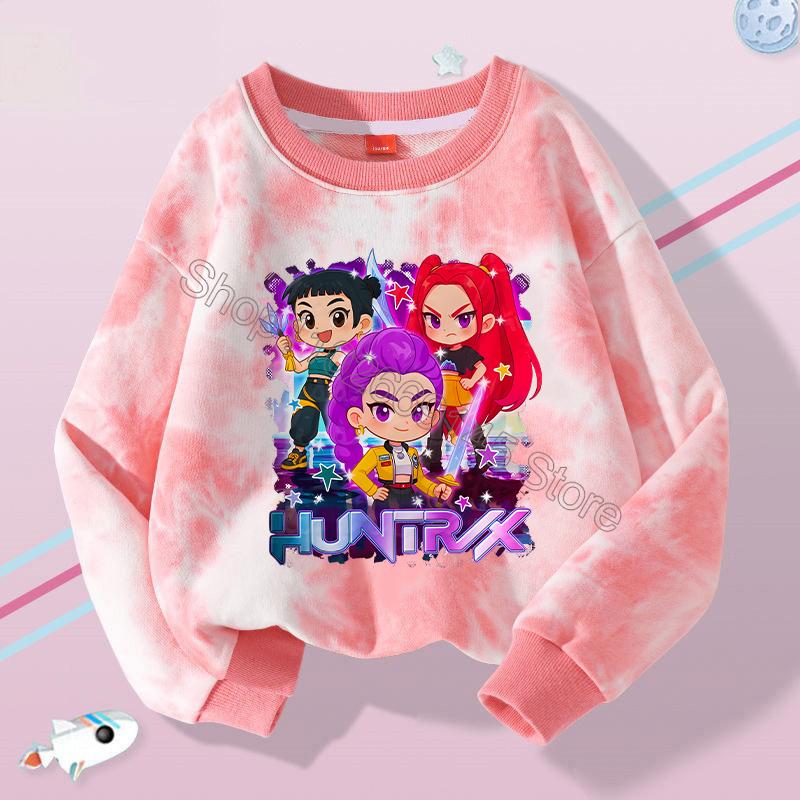 New K Pop Demon Hunters Kids Hoodie Sweatshirt Kawaii Cartoon Printed Tops Boys Autumn Long Sleeves Baby Girl Winter Clothes