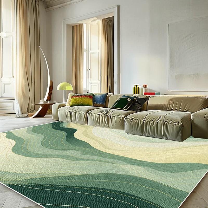 Modern Green Minimalist Carpet for Living Room 200x300 Large Area Rugs Decor Bedroom Soft Elastic Outdoor Floor Mats Washable