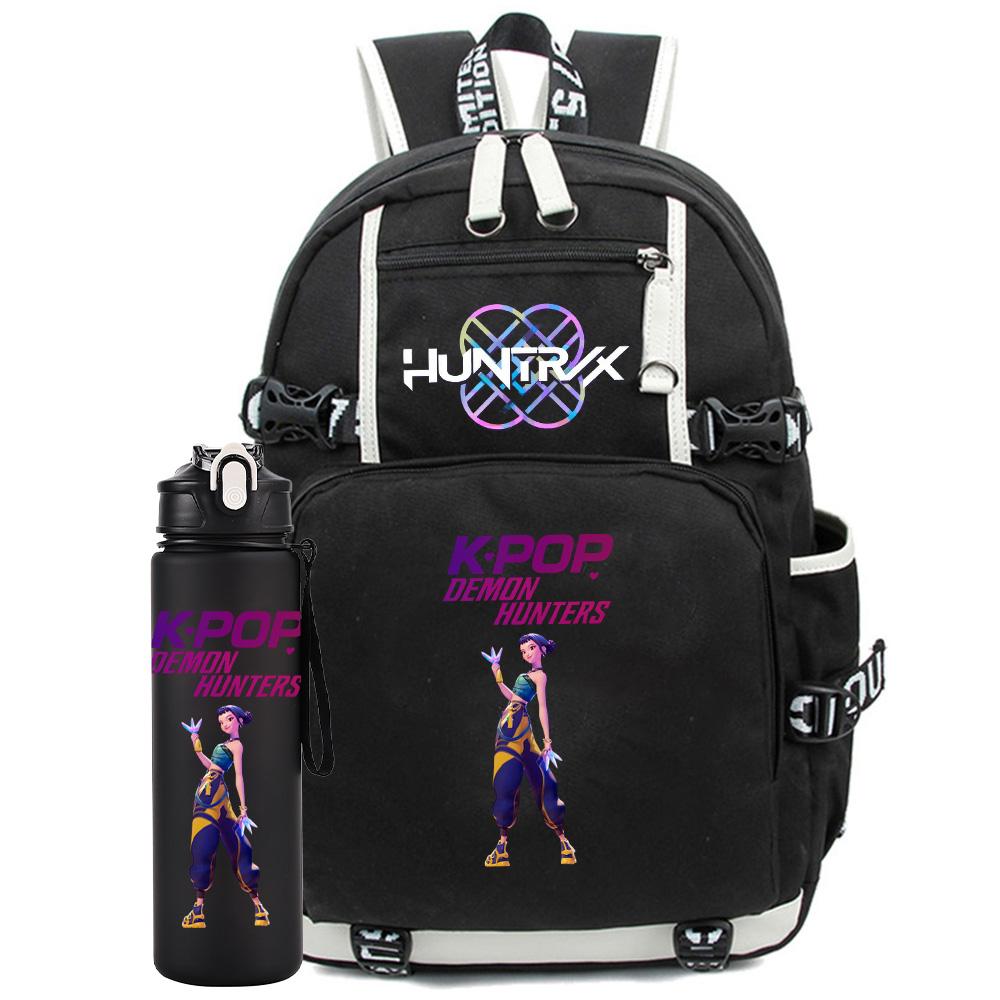 2 ks/sada K-Pop potištěný batoh s 750ml lahví na vodu pro dospívající studentku chlapce školní taška dětský dárek velká kapacita cestovní taška ruksak