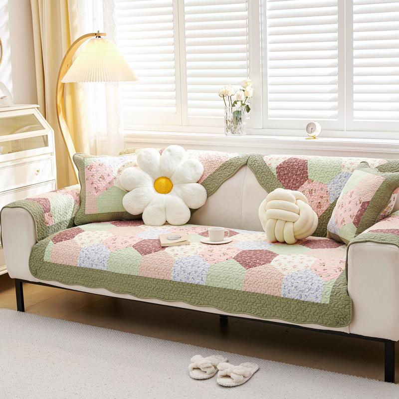 Modern Simple Pastoral Sofa Cushion, Four-Season Universal Fabric Non-Slip Sofa Cover  New Sofa Cushion