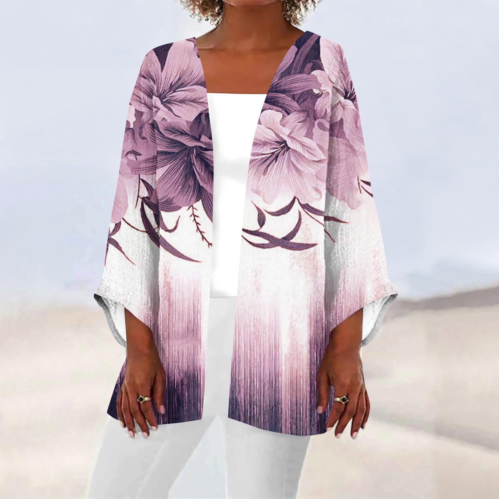 

Женская повседневная модная легкая куртка средней длины с принтом в стиле ретро, ​​кардиган XXXL