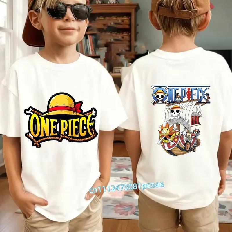 Boys Girls T Shirt Summer Kids Anime TShirt Zoro Nami Chopper Cute Clothes Cartoon Tees Birthday Gifts Tops