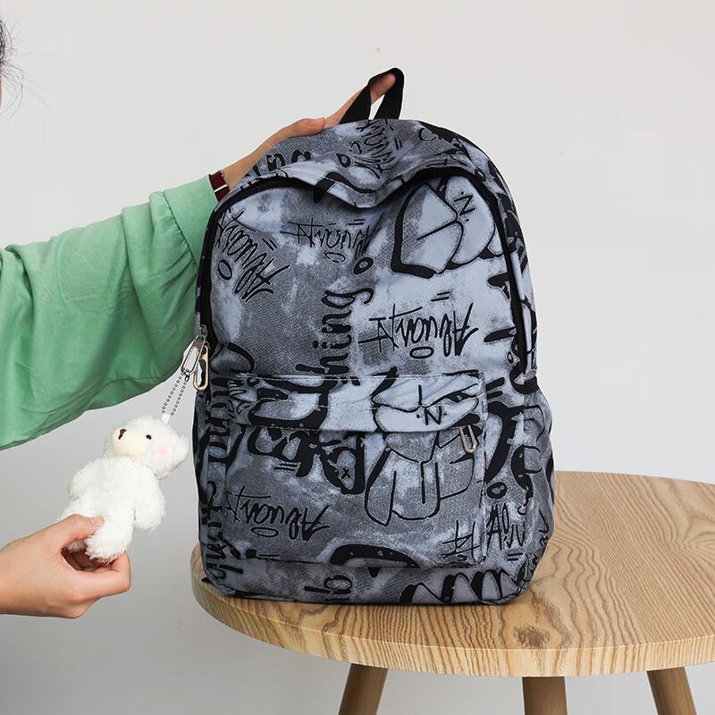 OGARins Trendy Graffiti Casual Backpack Blue