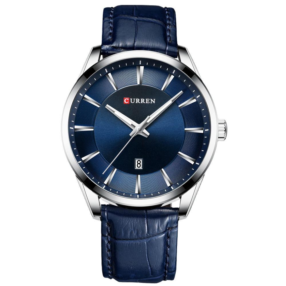 Curren 8365 Men's Waterproof Leather Strap Watch with Date Function