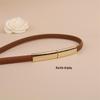Black Versatile Women's Thin Leather Belt - Fashionable Waist Cincher for Dresses and Shirts