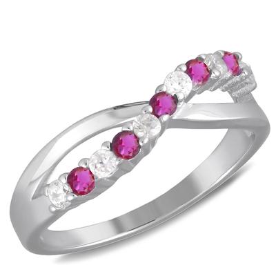 Silver Ring 'Sissi' Silvery White Ruby (rhodium) - 5 Mm