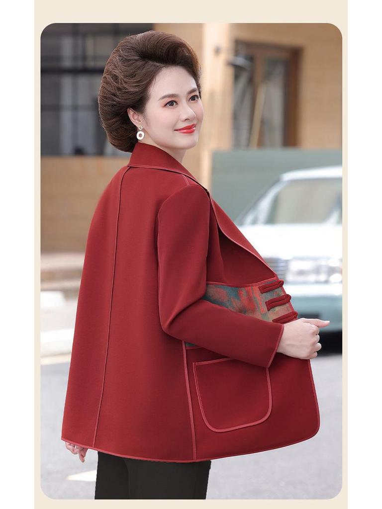 Mom's Chic Spring-Autumn Jacket: Fashionable Plus-Size Cardigan for Middle-Aged and Elderly Women