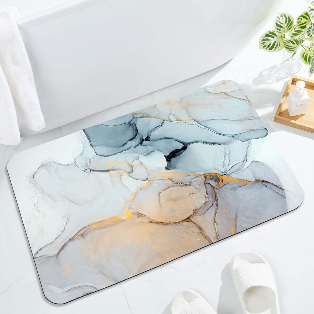 Marble Grain Diatom Mud Floor Mat Bathroom Water-absorbing Non-slip Foot Mat Dirt-resistant Wear-resistant Door Mat