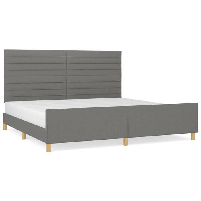 VidaXL Cadre de lit avec tête de lit Gris foncé 200x200 cm Tissu 3125163
