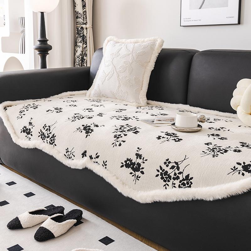 

Скандинавский пасторальный стиль, цветок, тысячеобразная диванная подушка, синель, не царапается, чехол для дивана, полотенце, тканевая подушка 90*90cm