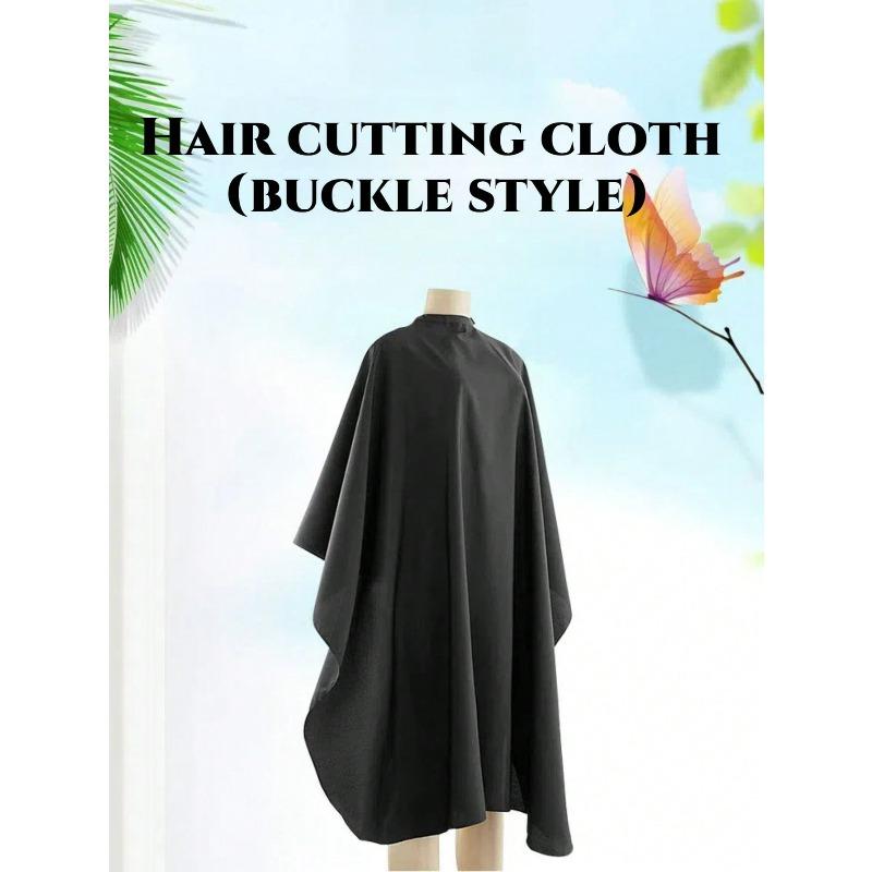 1pc Barber Cape Professional Large Hair Cutting Cape With Snap Closure, Unisex Adults Black Haircut Salon Cape Hairdresser Styling Cape